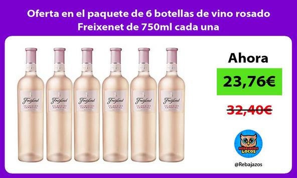 Oferta en el paquete de 6 botellas de vino rosado Freixenet de 750ml cada una