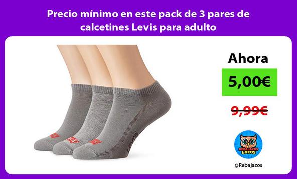 Precio mínimo en este pack de 3 pares de calcetines Levis para adulto