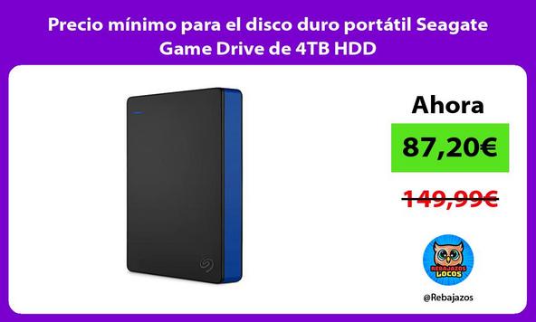 Precio mínimo para el disco duro portátil Seagate Game Drive de 4TB HDD
