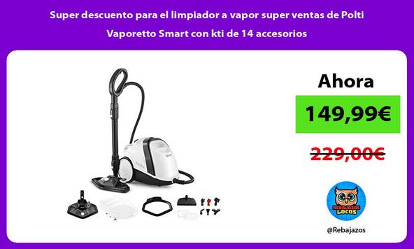 Super descuento para el limpiador a vapor super ventas de Polti Vaporetto Smart con kti de 14 accesorios