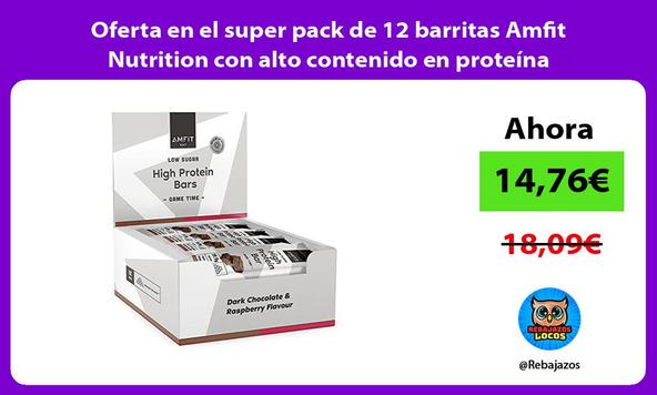 Oferta en el super pack de 12 barritas Amfit Nutrition con alto contenido en proteína