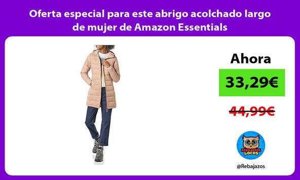 Oferta especial para este abrigo acolchado largo de mujer de Amazon Essentials
