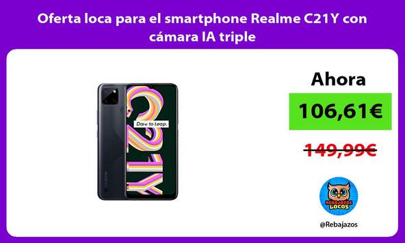 Oferta loca para el smartphone Realme C21Y con cámara IA triple