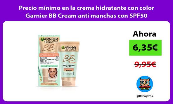 Precio mínimo en la crema hidratante con color Garnier BB Cream anti manchas con SPF50