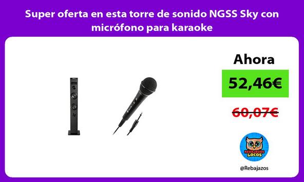 Super oferta en esta torre de sonido NGSS Sky con micrófono para karaoke