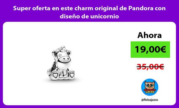 Super oferta en este charm original de Pandora con diseño de unicornio