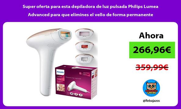 Super oferta para esta depiladora de luz pulsada Philips Lumea Advanced para que elimines el vello de forma permanente