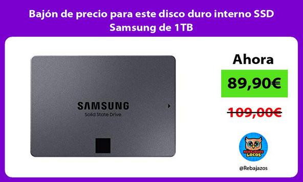 Bajón de precio para este disco duro interno SSD Samsung de 1TB
