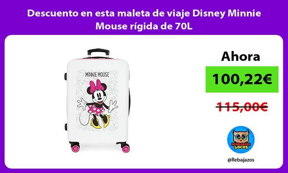 Descuento en esta maleta de viaje Disney Minnie Mouse rígida de 70L