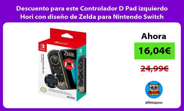 Descuento para este Controlador D Pad izquierdo Hori con diseño de Zelda para Nintendo Switch