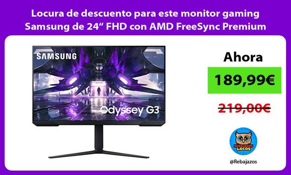 Locura de descuento para este monitor gaming Samsung de 24“ FHD con AMD FreeSync Premium