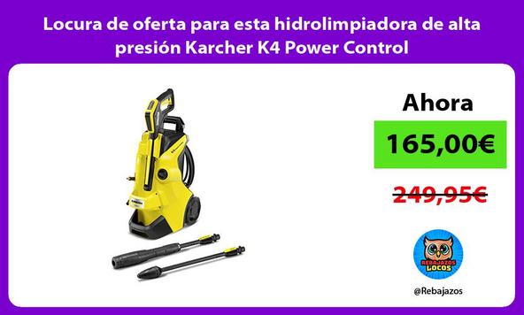 Locura de oferta para esta hidrolimpiadora de alta presión Karcher K4 Power Control