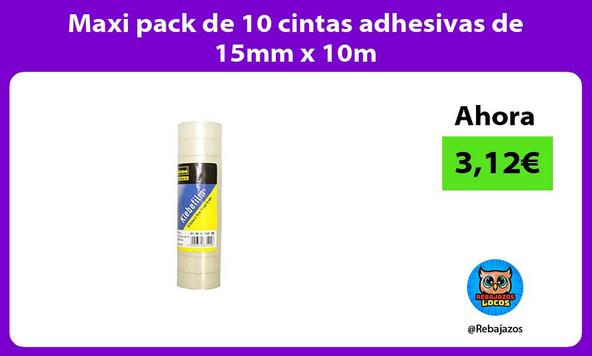 Maxi pack de 10 cintas adhesivas de 15mm x 10m