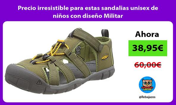 Precio irresistible para estas sandalias unisex de niños con diseño Militar