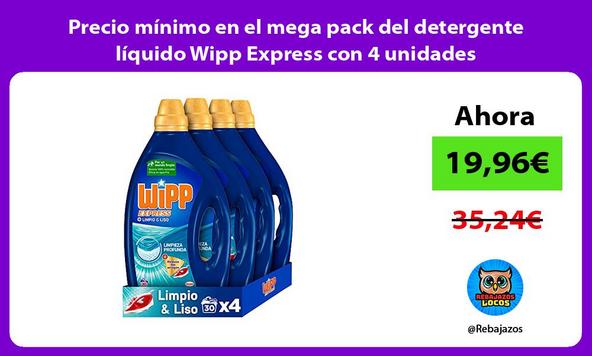 Precio mínimo en el mega pack del detergente líquido Wipp Express con 4 unidades