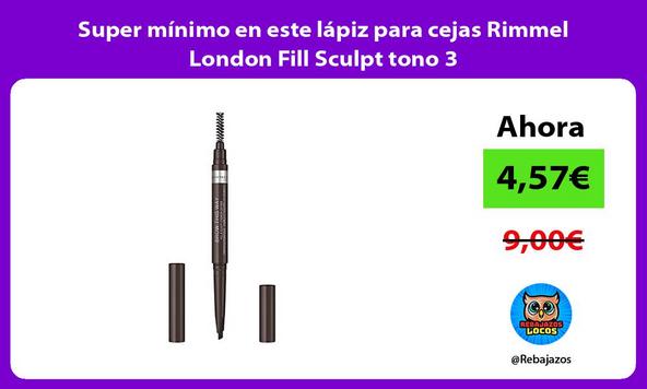 Super mínimo en este lápiz para cejas Rimmel London Fill Sculpt tono 3