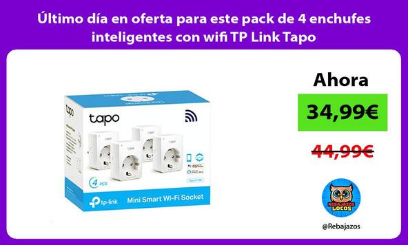Último día en oferta para este pack de 4 enchufes inteligentes con wifi TP Link Tapo