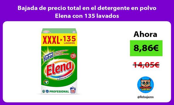 Bajada de precio total en el detergente en polvo Elena con 135 lavados