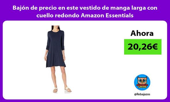 Bajón de precio en este vestido de manga larga con cuello redondo Amazon Essentials
