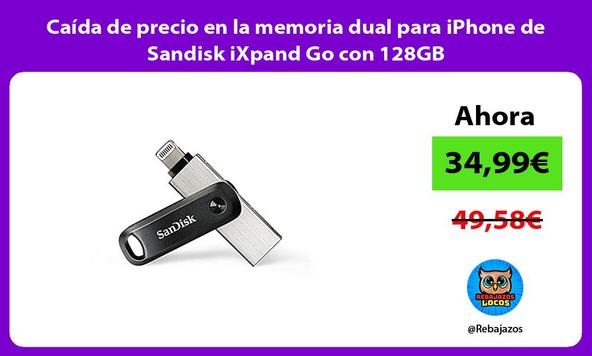Caída de precio en la memoria dual para iPhone de Sandisk iXpand Go con 128GB
