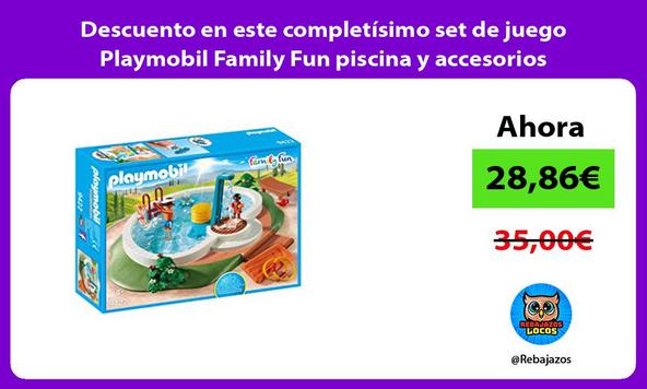 Descuento en este completísimo set de juego Playmobil Family Fun piscina y accesorios
