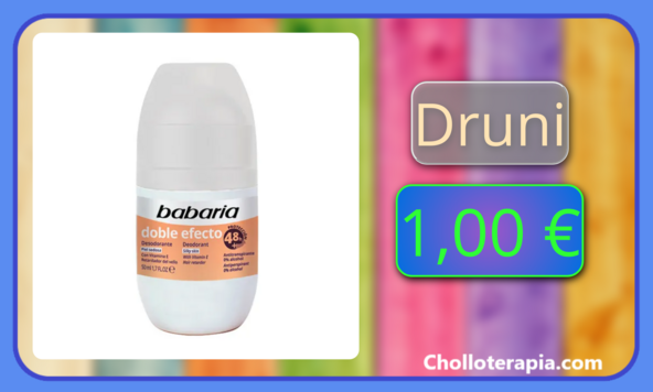 Mini precio para el desodorante en Roll On Babaria doble efecto piel sedosa