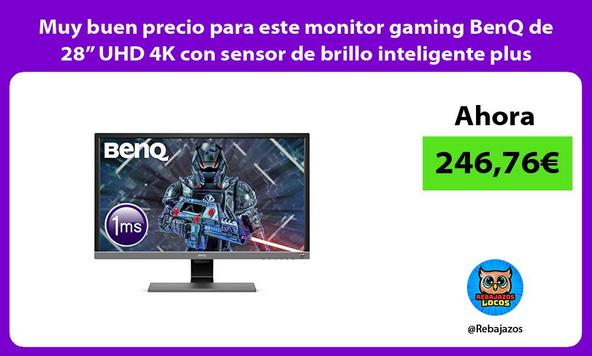 Muy buen precio para este monitor gaming BenQ de 28” UHD 4K con sensor de brillo inteligente plus