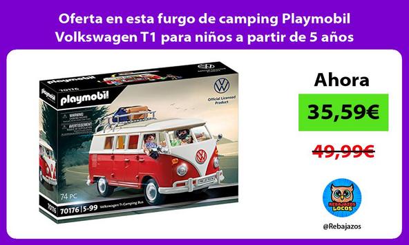 Oferta en esta furgo de camping Playmobil Volkswagen T1 para niños a partir de 5 años