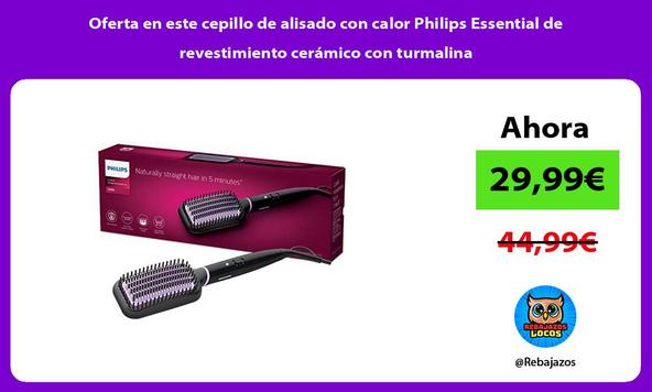 Oferta en este cepillo de alisado con calor Philips Essential de revestimiento cerámico con turmalina