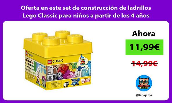 Oferta en este set de construcción de ladrillos Lego Classic para niños a partir de los 4 años
