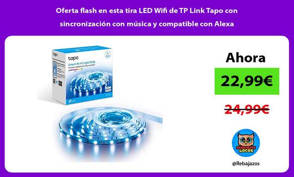 Oferta flash en esta tira LED Wifi de TP Link Tapo con sincronización con música y compatible con Alexa