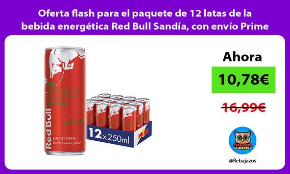 Oferta flash para el paquete de 12 latas de la bebida energética Red Bull Sandía, con envío Prime