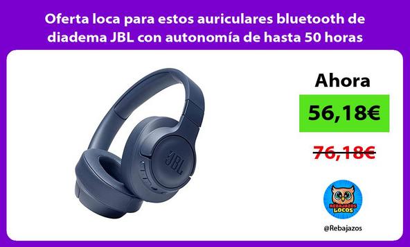 Oferta loca para estos auriculares bluetooth de diadema JBL con autonomía de hasta 50 horas