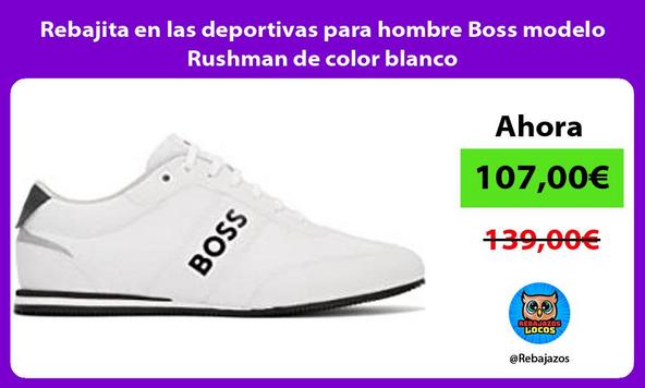 Rebajita en las deportivas para hombre Boss modelo Rushman de color blanco