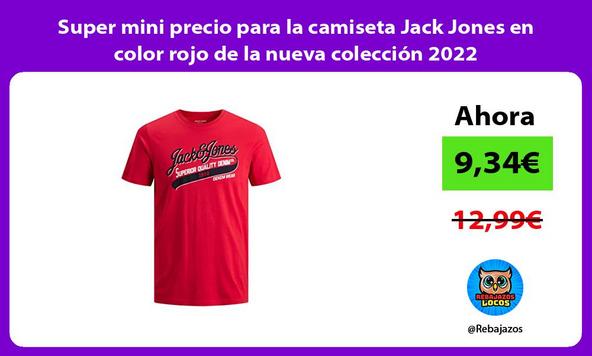 Super mini precio para la camiseta Jack Jones en color rojo de la nueva colección 2022