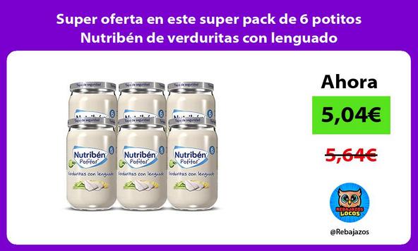 Super oferta en este super pack de 6 potitos Nutribén de verduritas con lenguado