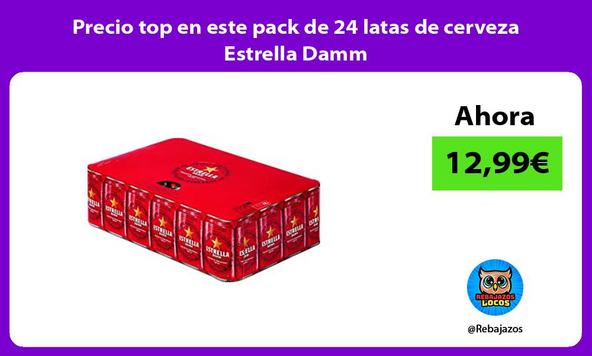 Precio top en este pack de 24 latas de cerveza Estrella Damm