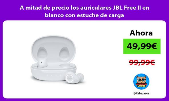 A mitad de precio los auriculares JBL Free II en blanco con estuche de carga