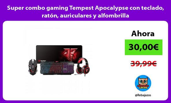 Super combo gaming Tempest Apocalypse con teclado, ratón, auriculares y alfombrilla