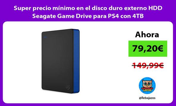 Super precio mínimo en el disco duro externo HDD Seagate Game Drive para PS4 con 4TB