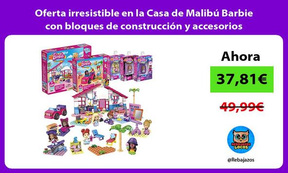 Oferta irresistible en la Casa de Malibú Barbie con bloques de construcción y accesorios