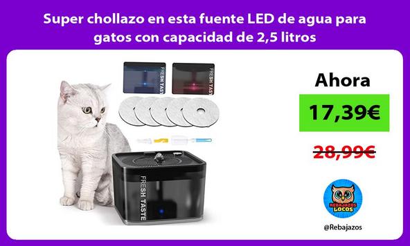 Super chollazo en esta fuente LED de agua para gatos con capacidad de 2,5 litros