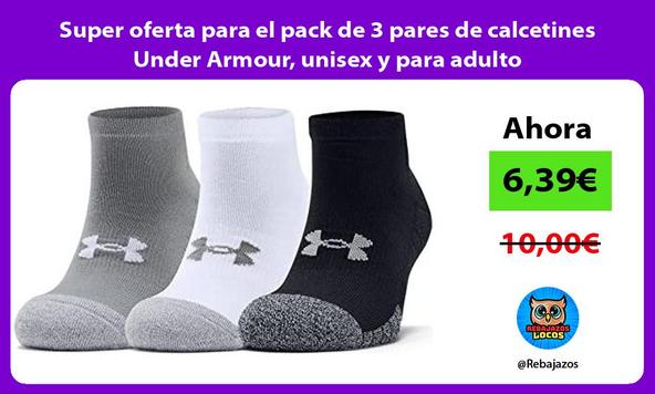 Super oferta para el pack de 3 pares de calcetines Under Armour, unisex y para adulto
