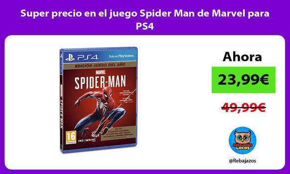 Super precio en el juego Spider Man de Marvel para PS4