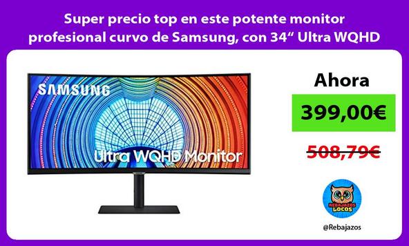 Super precio top en este potente monitor profesional curvo de Samsung, con 34“ Ultra WQHD con HDR10