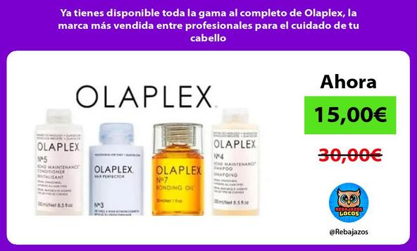 Ya tienes disponible toda la gama al completo de Olaplex, la marca más vendida entre profesionales para el cuidado de tu cabello
