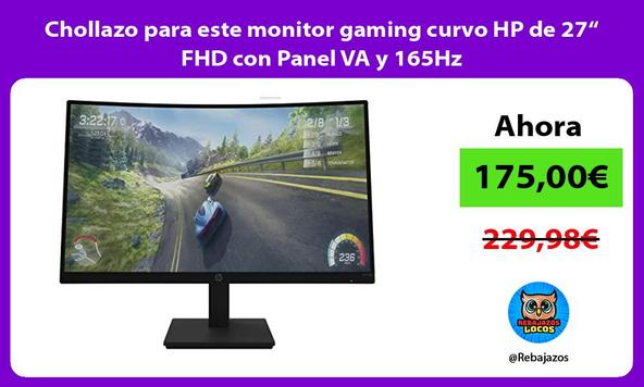Chollazo para este monitor gaming curvo HP de 27“ FHD con Panel VA y 165Hz