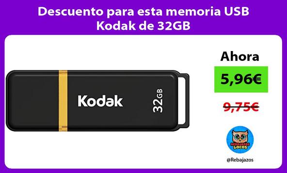 Descuento para esta memoria USB Kodak de 32GB