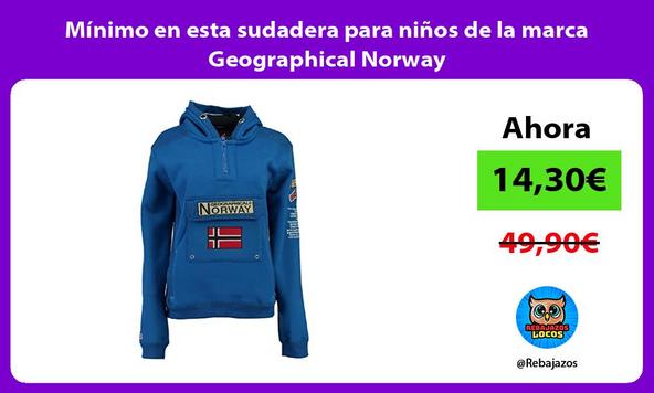 🤩 Mínimo en esta sudadera para niños de Geographical Norway ⭐️