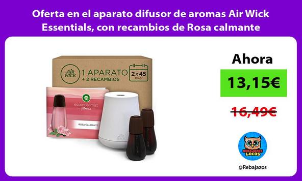 Oferta en el aparato difusor de aromas Air Wick Essentials, con recambios de Rosa calmante